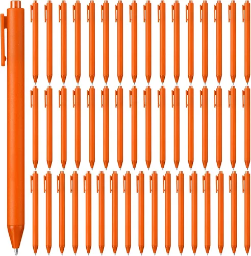 Vista 9 de 50 bolígrafos retráctiles a granel de 0.039 in, punta media, tinta negra, lindos bolígrafos de escritura suave, suministros escolares