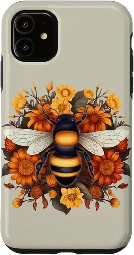 Vista 8 de iPhone 16 Boho Flower Bee Honey Beekeeper Daisy Sunflower Bee Case
