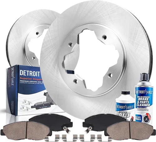 Vista 36 de Detroit Axle - Juego de 6 piezas de rotores de disco de freno delantero + pastillas de freno cerámicas de repuesto para Land Rover LR3 Range Rover