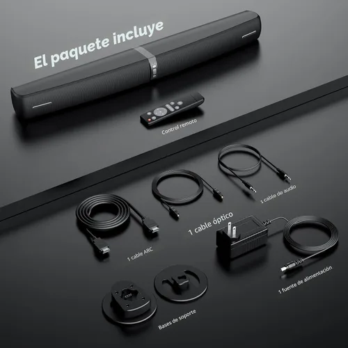 Vista 9 de Barra de Sonido para Smart TV, Barra de Sonido de 90W con Conexión Bluetooth/ARC/Óptica/AUX, Aumento Automático de Volumen, 3 Modos de Ecualizador