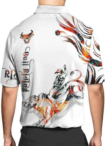 Vista 4 de Camisa de vaquero de manga larga personalizada para hombre, camisas de equitación para hombres y mujeres, camiseta vaquera, camisa