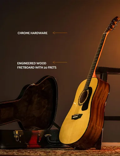 Vista 3 de Washburn Aprendiz D5 con funda, guitarra acústica