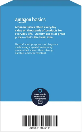 Vista 6 de Amazon Basics Flextra - Bolsas de basura multiusos con cordón, 30 galones, 50