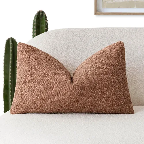 Vista 48 de Foindtower Fundas de almohada decorativas con textura de boucle, fundas de almohada sólidas, neutrales, suaves y acogedoras para silla, sofá