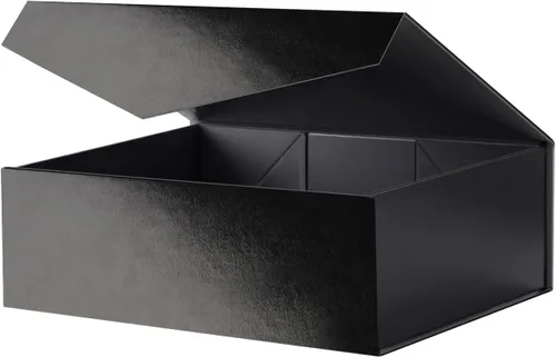 Vista 28 de Caja de regalo negra con ventana, caja de regalo magnética transparente para regalo, caja de propuesta de padrino de boda (10.5 x 7.5 x 3 pulgadas)