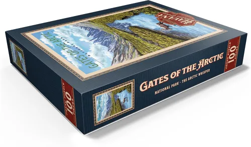 Vista 3 de MyPuzzle Gates of The Arctic National Park - The Arctic Whisper, póster de viaje vintage, rompecabezas de 100 piezas para adultos