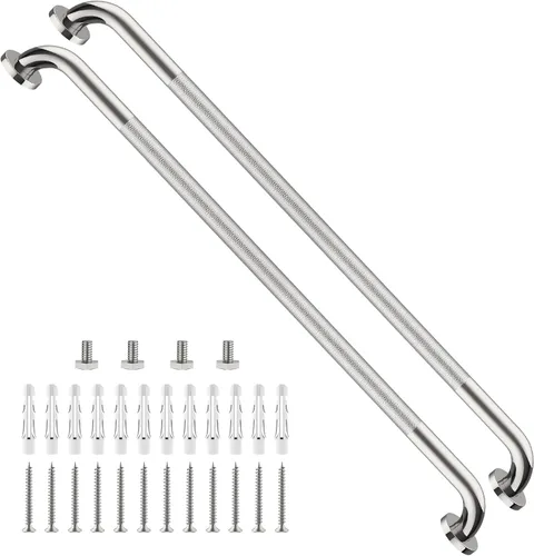 Vista 38 de Barra de agarre para ducha negra de 12 pulgadas con agarre de goma antideslizante, ZUEXT Barra de agarre para baño de acero inoxidable, Barra