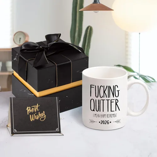 Vista 7 de Divertido regalo de jubilación para hombre, taza con frase “Quitter I Mean Happy Retirement”, regalo de jubilación para papá, taza de regalo
