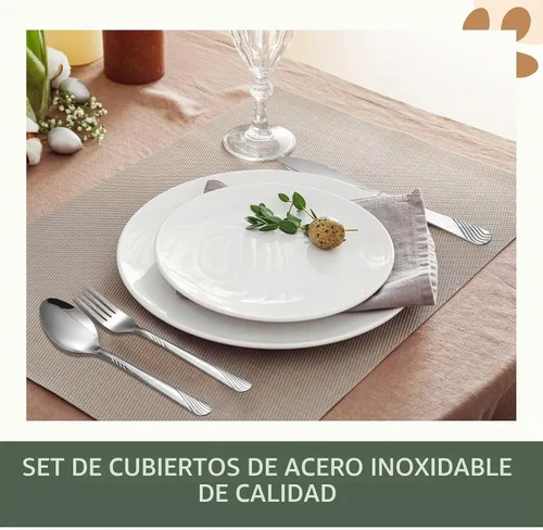 Vista 7 de Minatee - Juego de cubiertos finos de acero inoxidable, 201 piezas