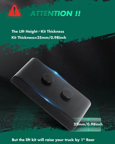 Vista 3 de SCITOO Kit de elevación de nivelación trasera de 1 pulgada para Ford 2008-2020 Espaciador de puntal de elevación de 1 pulgada compatible con bloques