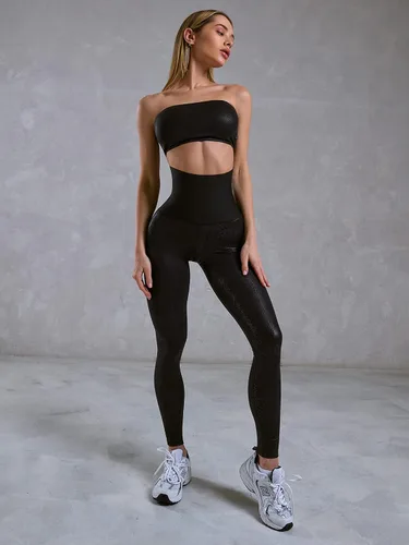 Vista 4 de Bona Fide Leggings de cintura alta de alta calidad para mujer con diseño único y control de abdomen, leggings de entrenamiento para mujer