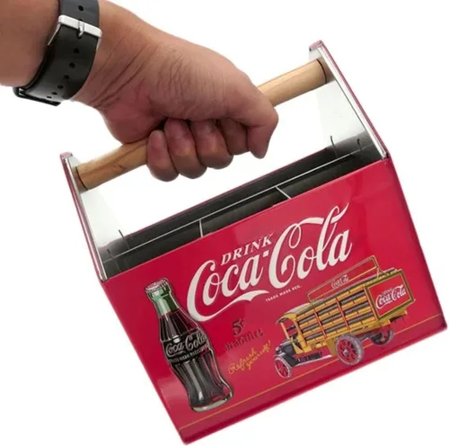 Vista 6 de Tin Box Company - Organizador grande para utensilios, Coca-Cola 2023