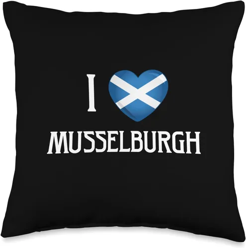 Vista 4 de I Love Musselburgh Scotland Flag Heart Saltire Scottish Throw Pillow