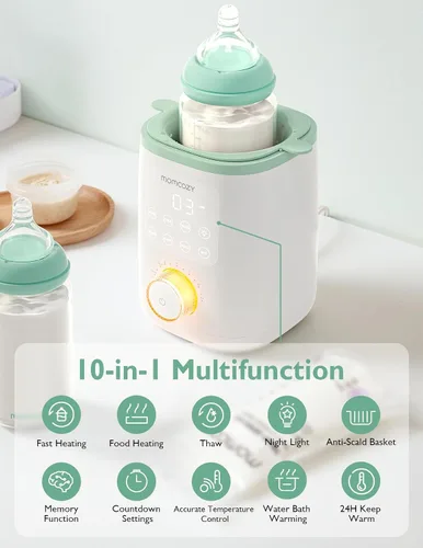Vista 4 de Momcozy Calentador de biberones Retain Nutrients, calentador de biberones 9 en 1 con luz nocturna y bolsa de almacenamiento de leche materna Momcozy