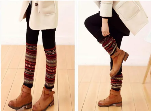 Vista 6 de Calentador de botas de punto de lana para mujer