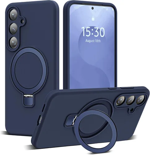 Vista 25 de SKYLMW - Funda para Samsung Galaxy S23 con soporte, 6.1 pulgadas, color negro Soporte de anillo magnético, compatible con Mag-Safe, funda