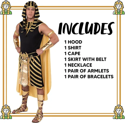 Vista 5 de Spooktacular Creations Adult Men King Pharaoh Costume Egyptian King Costume Set for Halloween