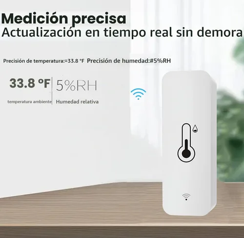 Vista 5 de Sensor de Temperatura y Humedad WiFi: Termómetro Higrómetro para Interiores con Alerta de Aplicación, Exportación Gratuita de Almacenamiento