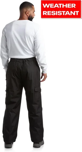 Vista 6 de Reebok Pantalones de nieve para hombre, pesados e impermeables, con bolsillos tipo cargo, polainas de nieve, pantalones de esquí para hombre