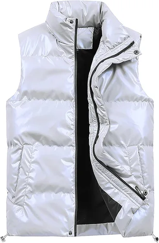 Vista 2 de SJWCLYS Chaleco de invierno para hombre, chaleco de invierno para exteriores, ropa de exterior, extraíble, acolchado, sin mangas, con capucha