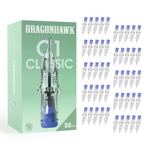 Vista 12 de Dragonhawk Classic C1 50 cartuchos de aguja de tatuaje surtidos tamaños