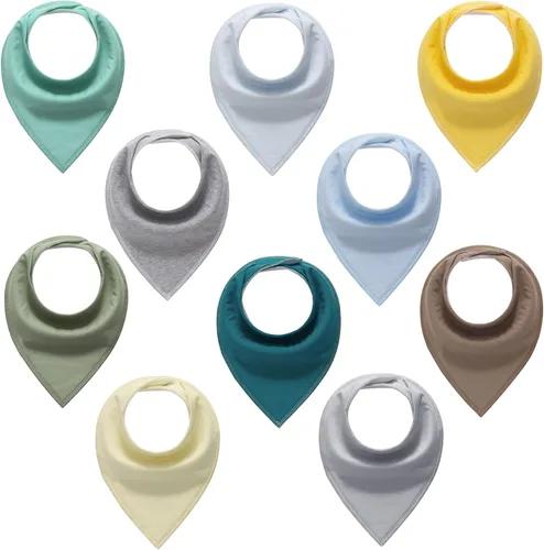 Vista 5 de Little Tots - Baberos de algodón unisex para bebés y niños, paquete de 8/10 baberos suaves y absorbentes Blossom Whisper-10pack