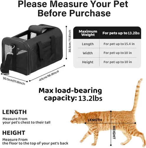 Vista 2 de FluffyDream Transportador de viaje para mascotas, bolsa portátil de lados suaves para gatos, perros pequeños, gatitos o cachorros de 17 libras