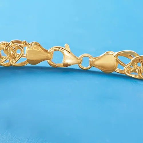 Vista 3 de Ross-Simons 14kt Yellow Gold Wheat-Link Bracelet