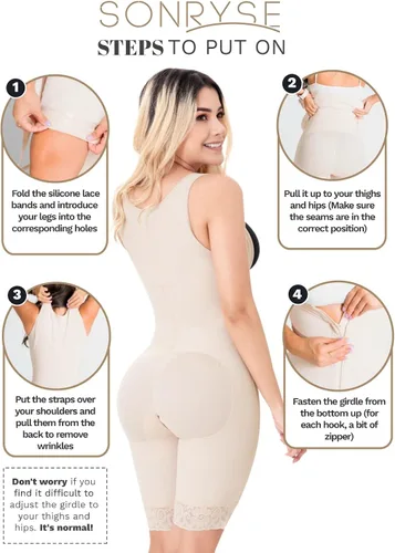 Vista 6 de Sonryse Fajas Colombianas Reductoras y Moldeadoras Postparto Cesarea Shapewear Bodysuit