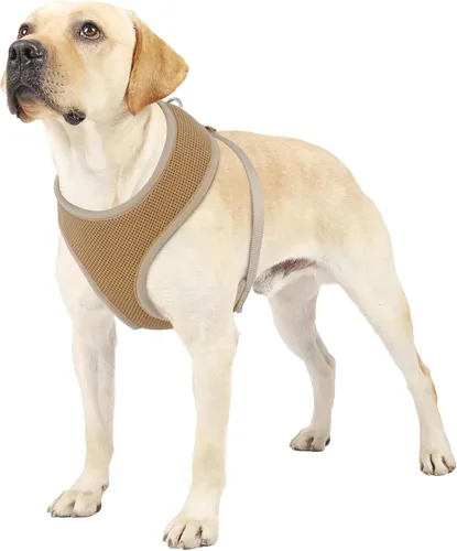 Vista 17 de MoNiBloom Arnés para perro de tamaño pequeño, chaleco acolchado suave para cachorros para caminar, correr, entrenar - negro, XS