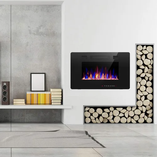 Vista 8 de R.W.FLAME - Chimenea empotrable ultrafina para pared (30 y 60 pulgadas)