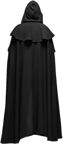 Vista 3 de Capa renacentista con capucha, capa de bruja medieval con capucha, disfraz gótico unisex