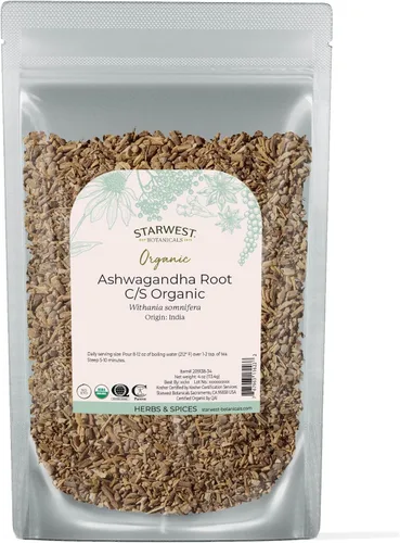 Vista 7 de Starwest Botanicals Raíz de Ashwagandha orgánica cortada y tamizada, 1 libra