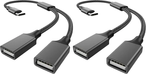 Vista 7 de MOGOOD Divisor USB C a USB, adaptador OTG tipo C a USB 2.0 dual, transferencia de datos de 480 Mbps, compatible con MacBook Pro, iPad Air, Surface