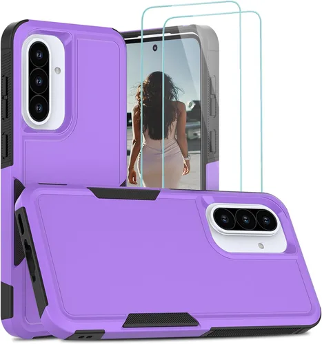 Vista 287 de Jeylly Compatible con Samsung Galaxy A22 5G Funda, Funda Samsung A22 5G con 2pcs protectores de pantalla de vidrio templado