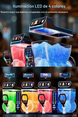Vista 2 de 30L Commercial Slushie Machine 2-Tank Frozen Drink Maker for Margarita