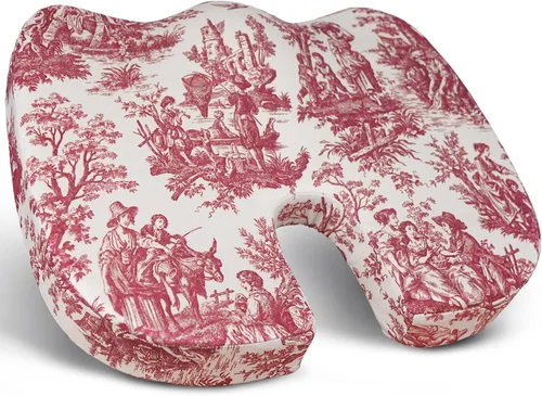 Vista 13 de Cojín para aliviar el dolor de coxis, cojín de espuma viscoelástica para alivio de presión y dolor de coxis, ciática, silla de escritorio de oficina