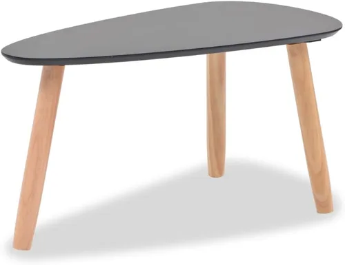 Vista 6 de Mesa auxiliar, mesa de centro y escritorio, mesa de centro de madera maciza adecuada para sala de estar, oficina, balcón, sala de estar familiar
