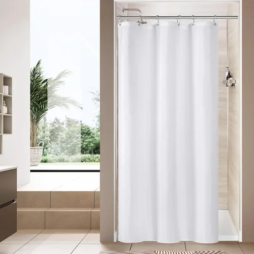 Vista 30 de MitoVilla Forro de cortina de ducha de tamaño medio, 36 x 72 pulgadas, forro de cortina de baño para hotel moderno, forro de ducha negro, lavable