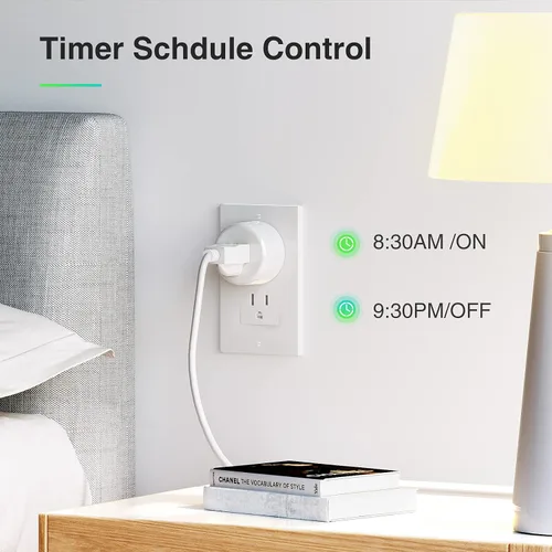 Vista 5 de Enchufe inteligente, enchufe de salida WiFi compatible con Alexa Google Home, no requiere concentrador, enchufe de protección contra sobretensiones