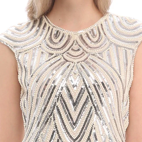 Vista 5 de Wuchieal Women's 1920's Dress Flapper Vintage Great Gatsby Charleston Party Dress