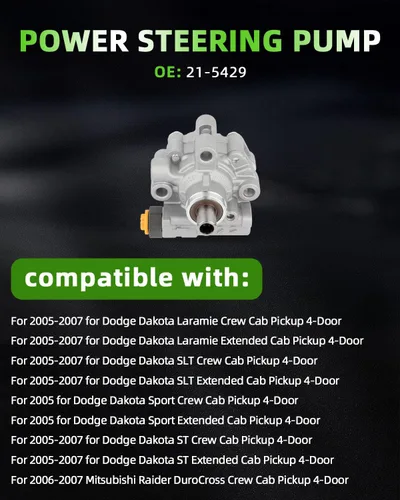 Vista 2 de SCITOO Bomba de dirección asistida compatible con Dodge Dakota 2005, 2006, 2007, 2006-2007 para Mitsubishi Raider, kit de bomba de dirección