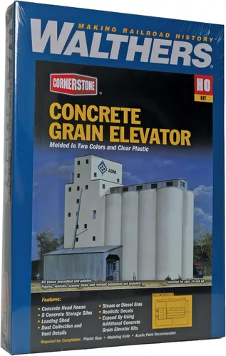 Vista 3 de Walthers Cornerstone Kit serie HO Scale ADM Elevador de granos y accesorios