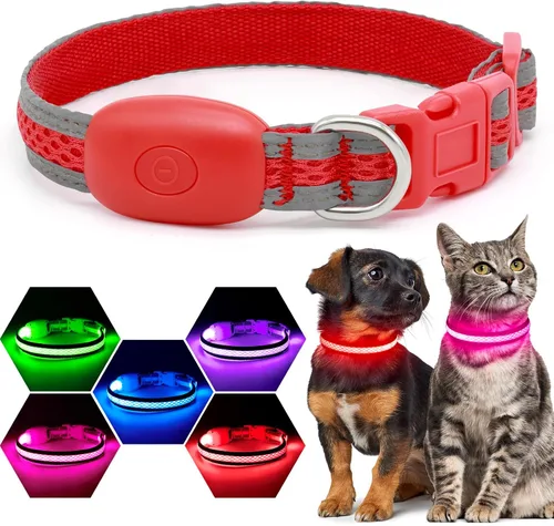 Vista 13 de Flashseen Collar LED para perro, collar de perro con luz recargable por USB, luces más brillantes para caminar por la noche, collar de perro con luz