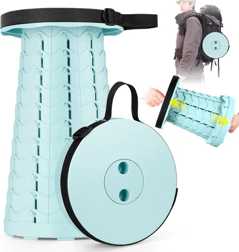 Vista 9 de Qiguet Taburete plegable, silla plegable, silla portátil mejorada con capacidad de carga de 400 libras, taburete portátil para camping, pesca