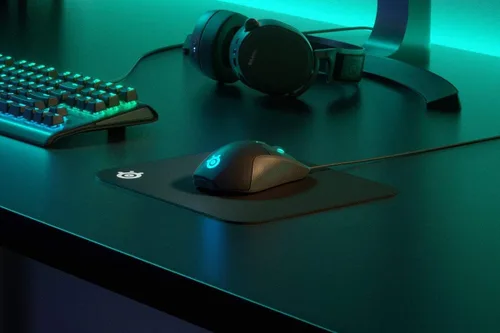 Vista 5 de SteelSeries QcK - Alfombrilla de mouse para juegos, tela pequeña, optimizada para sensores de juegos Negro
