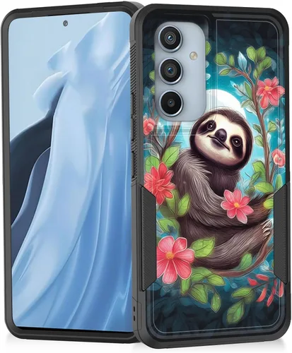 Vista 58 de Funda para Galaxy A14 5G, resistente de doble capa híbrida de policarbonato duro, goma suave, a prueba de golpes, funda protectora resistente