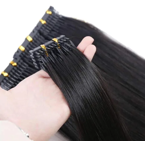Vista 6 de Extensión 6D de cabello humano para extensiones de cabello, máquina 6D, conexión rápida sin ranura a la cabeza, cabello humano real, 10 filas Rubia