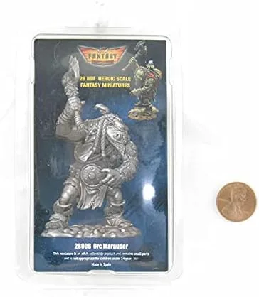 Vista 3 de Orc Marauder - Kit de figura de 1.102 in, escala heroica en miniatura, sin pintar, primera legión