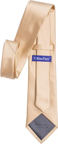 Vista 53 de KissTies Juego de corbatas de satén para hombre + pañuelo de bolsillo